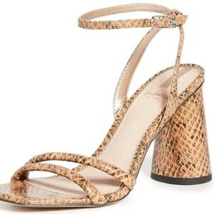 Sam Edelman Tan Chunky Heel Strappy Sandals
